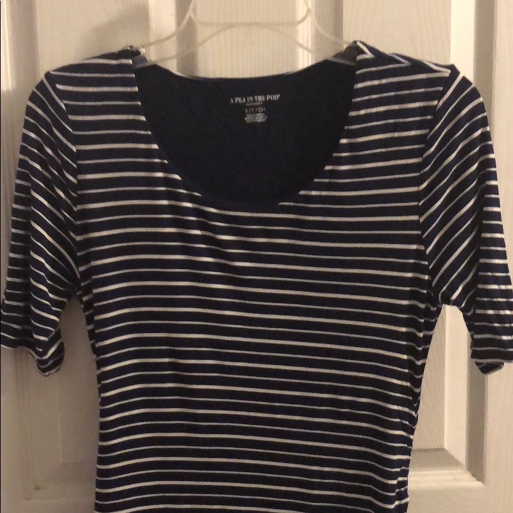 Striped maternity dress short sleeve